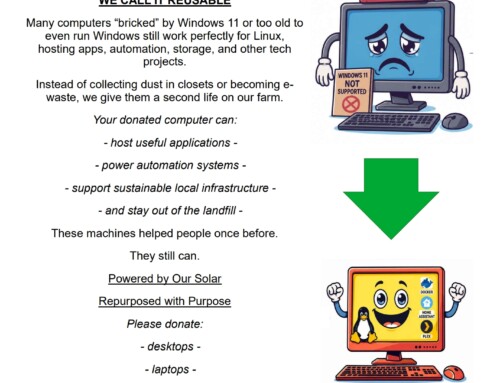 Recycle Old Windows and Apple Personal Computers At The Light of Dog Farm